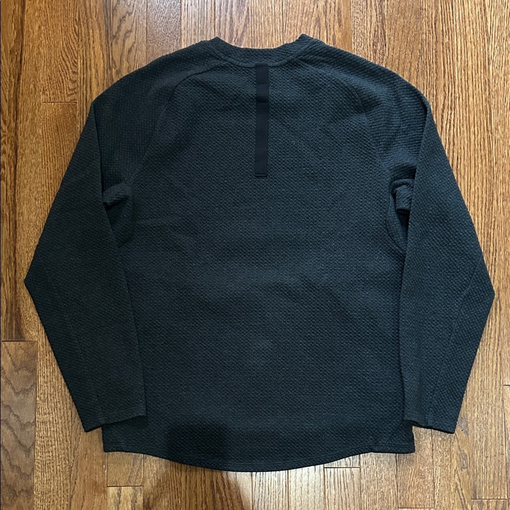 Lululemon At Ease Crewneck Pullover Textured Sweatshirt - Heather Black - Picture 4 of 5